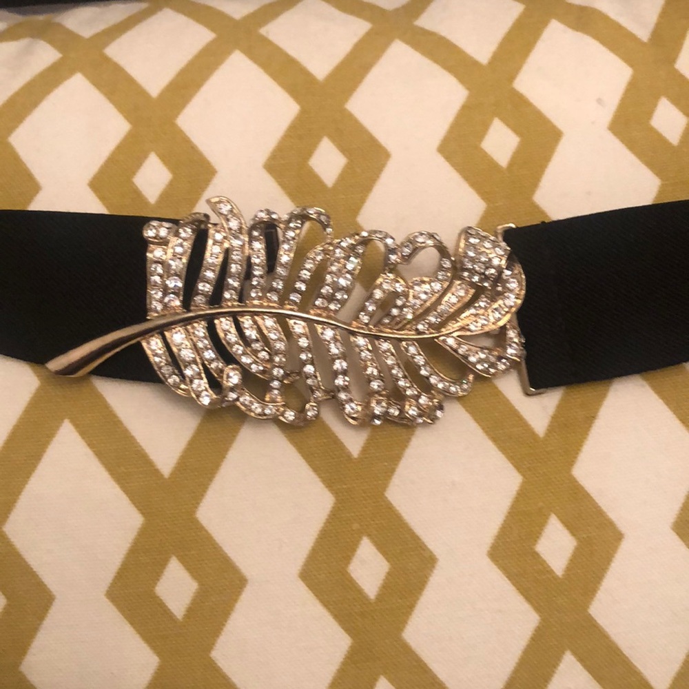 Bcbg Black Belt with Crystal Buckle - Picture 2 of 6